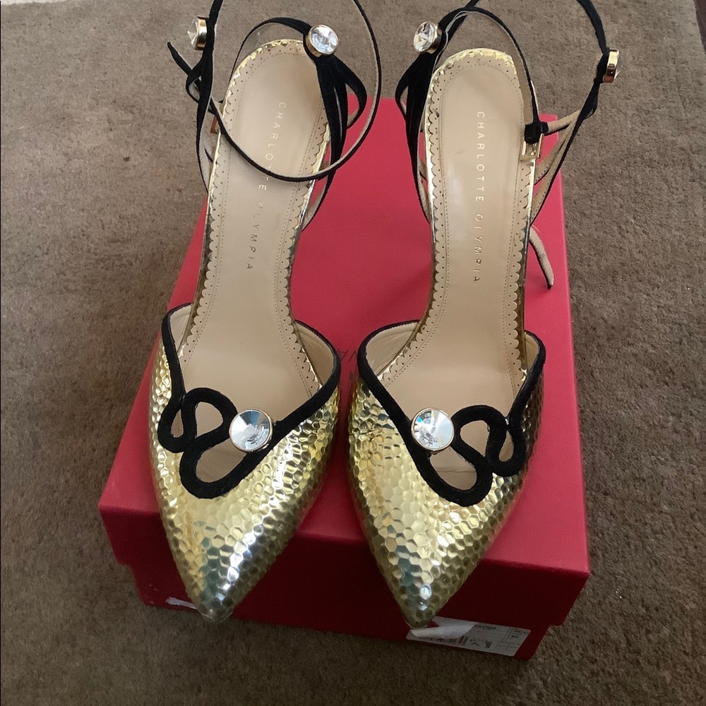 Charlotte Olympia pumps heels gold sz 39